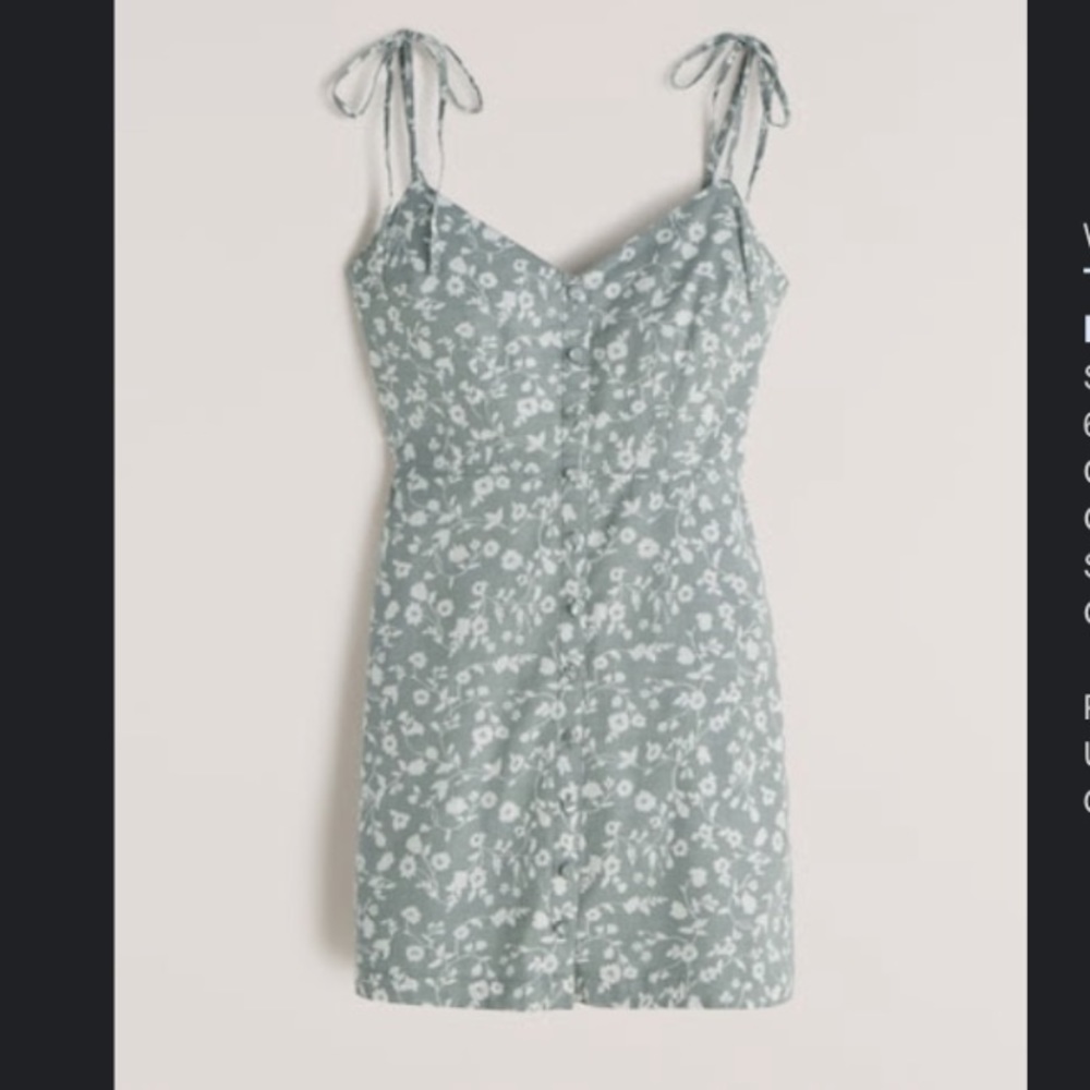 Mint green tie strap mini dress
